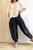 Annie Cushion Cotton Cuff Barrel Pant Chocolate